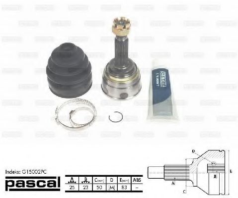 PASCAL G15002PC Шарнирный комплект, приводной вал со стороны колеса для MITSUBISHI GALANT II (Митсубиши/митсубиси Галант 2) PASCAL G15002PC Шарнирный комплект, приводной вал со стороны колеса для MITSUBISHI GALANT II (Митсубиши/митсубиси Галант 2)