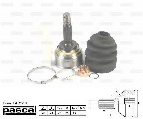 PASCAL G15005PC Шарнирный комплект, приводной вал со стороны колеса для MITSUBISHI (Митсубиши/митсубиси) PASCAL G15005PC Шарнирный комплект, приводной вал со стороны колеса для MITSUBISHI (Митсубиши/митсубиси)