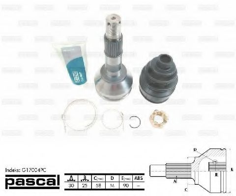 PASCAL G17004PC Шарнирный комплект, приводной вал со стороны колеса для SUBARU (Субару) PASCAL G17004PC Шарнирный комплект, приводной вал со стороны колеса для SUBARU (Субару)