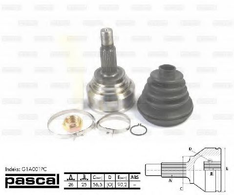 PASCAL G1A001PC Шарнирный комплект, приводной вал со стороны колеса для AUDI (Ауди) PASCAL G1A001PC Шарнирный комплект, приводной вал со стороны колеса для AUDI (Ауди)