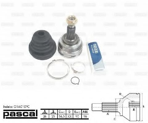 PASCAL G1A010PC Шарнирный комплект, приводной вал со стороны колеса для AUDI (Ауди) PASCAL G1A010PC Шарнирный комплект, приводной вал со стороны колеса для AUDI (Ауди)