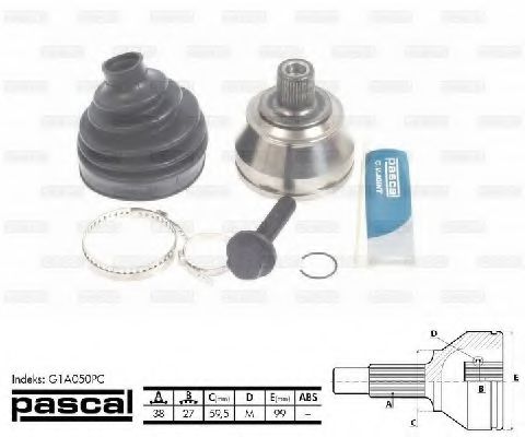PASCAL G1A050PC Шарнирный комплект, приводной вал передний мост для AUDI (Ауди) PASCAL G1A050PC Шарнирный комплект, приводной вал передний мост для AUDI (Ауди)