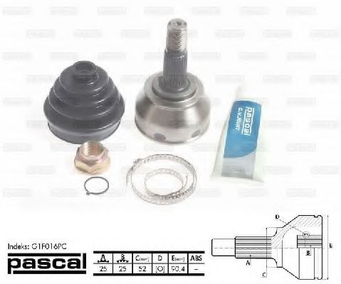 PASCAL G1F016PC Шарнирный комплект, приводной вал со стороны колеса для ALFA ROMEO 145 (Альфа ромео 145) PASCAL G1F016PC Шарнирный комплект, приводной вал со стороны колеса для ALFA ROMEO 145 (Альфа ромео 145)
