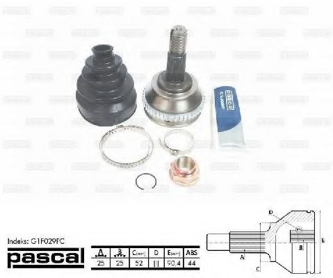 PASCAL G1F029PC Шарнирный комплект, приводной вал со стороны колеса для ALFA-ROMEO (Алфа-ромэо) PASCAL G1F029PC Шарнирный комплект, приводной вал со стороны колеса для ALFA-ROMEO (Алфа-ромэо)