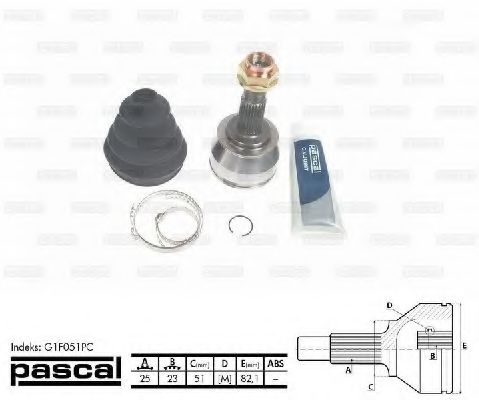 PASCAL G1F051PC Шарнирный комплект, приводной вал CVT-автоматическая коробка передач(без ступений) для FIAT GRANDE PUNTO (Фиат Гранде пунто)