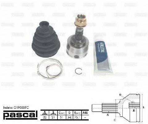 PASCAL G1F055PC Шарнирный комплект, приводной вал со стороны колеса для FIAT GRANDE PUNTO (Фиат Гранде пунто)