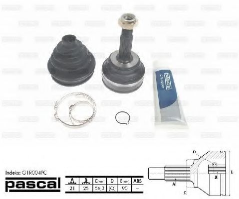 PASCAL G1R004PC Шарнирный комплект, приводной вал со стороны колеса для RENAULT CLIO I (Рено Cлио и) PASCAL G1R004PC Шарнирный комплект, приводной вал со стороны колеса для RENAULT CLIO I (Рено Cлио и)