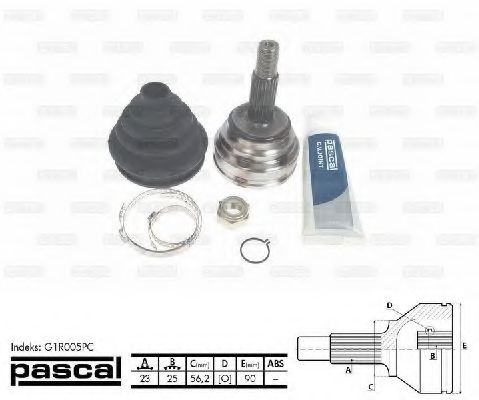 PASCAL G1R005PC Шарнирный комплект, приводной вал со стороны колеса для RENAULT (Рено) PASCAL G1R005PC Шарнирный комплект, приводной вал со стороны колеса для RENAULT (Рено)