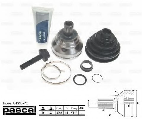 PASCAL G1S009PC Шарнирный комплект, приводной вал механическая коробка передач для AUDI (Ауди) PASCAL G1S009PC Шарнирный комплект, приводной вал механическая коробка передач для AUDI (Ауди)