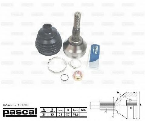PASCAL G1Y012PC Шарнирный комплект, приводной вал со стороны колеса для JEEP LIBERTY (Джип Либэртъ) PASCAL G1Y012PC Шарнирный комплект, приводной вал со стороны колеса для JEEP LIBERTY (Джип Либэртъ)