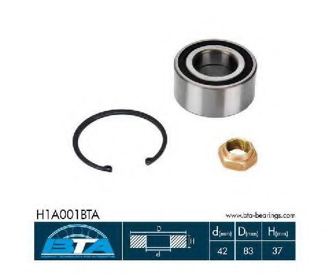 BTA H1A001BTA Комплект подшипника ступицы колеса передний мост для AUDI (Ауди) BTA H1A001BTA Комплект подшипника ступицы колеса передний мост для AUDI (Ауди)