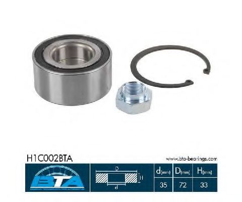 BTA H1C002BTA Комплект подшипника ступицы колеса передний мост для PEUGEOT (Пежо) BTA H1C002BTA Комплект подшипника ступицы колеса передний мост для PEUGEOT (Пежо)