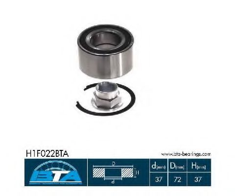BTA H1F022BTA Комплект подшипника ступицы колеса передний мост для FIAT PANDA (Фиат Панда) BTA H1F022BTA Комплект подшипника ступицы колеса передний мост для FIAT PANDA (Фиат Панда)