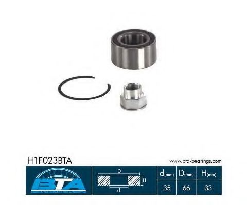 BTA H1F023BTA Комплект подшипника ступицы колеса передний мост для FIAT PANDA (Фиат Панда) BTA H1F023BTA Комплект подшипника ступицы колеса передний мост для FIAT PANDA (Фиат Панда)