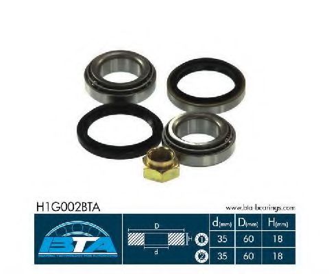 BTA H1G002BTA Комплект подшипника ступицы колеса передний мост для FORD FIESTA (Форд Фиэста) BTA H1G002BTA Комплект подшипника ступицы колеса передний мост для FORD FIESTA (Форд Фиэста)