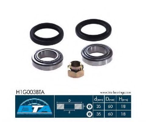 BTA H1G003BTA Комплект подшипника ступицы колеса передний мост для FORD FIESTA (Форд Фиэста) BTA H1G003BTA Комплект подшипника ступицы колеса передний мост для FORD FIESTA (Форд Фиэста)