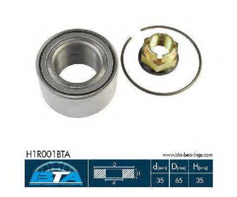 BTA H1R001BTA Комплект подшипника ступицы колеса для RENAULT (Рено) BTA H1R001BTA Комплект подшипника ступицы колеса для RENAULT (Рено)