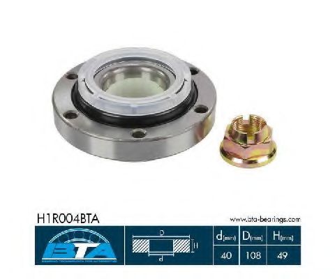 BTA H1R004BTA Комплект подшипника ступицы колеса передний мост для RENAULT (Рено) BTA H1R004BTA Комплект подшипника ступицы колеса передний мост для RENAULT (Рено)
