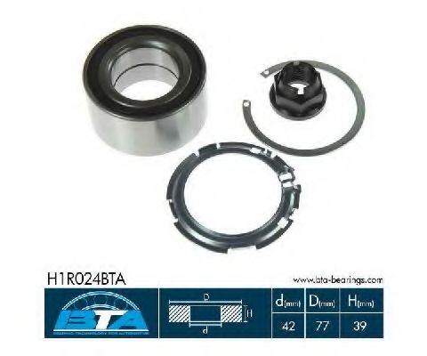 BTA H1R024BTA Комплект подшипника ступицы колеса передний мост для RENAULT (Рено) BTA H1R024BTA Комплект подшипника ступицы колеса передний мост для RENAULT (Рено)