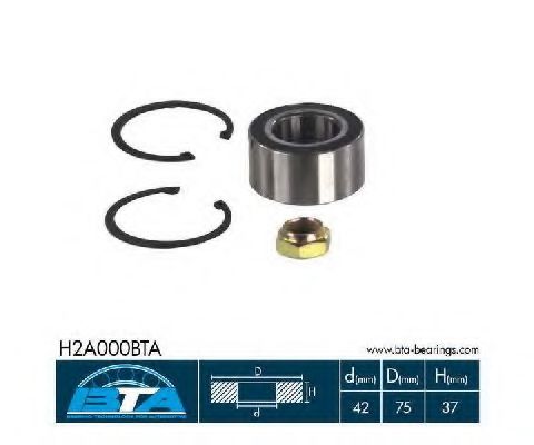 BTA H2A000BTA Комплект подшипника ступицы колеса задний мост для AUDI (Ауди) BTA H2A000BTA Комплект подшипника ступицы колеса задний мост для AUDI (Ауди)