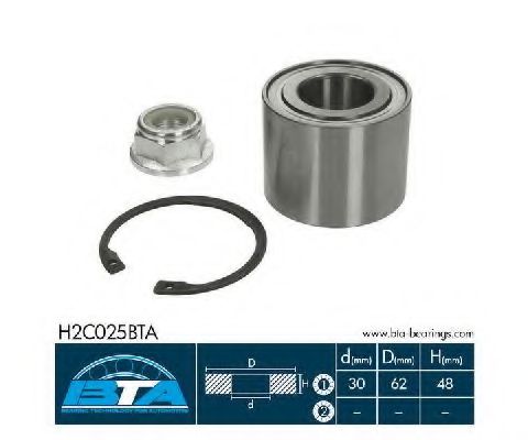 BTA H2C025BTA Комплект подшипника ступицы колеса задний мост для PEUGEOT 207 PASSION (Пежо 207 пассион) BTA H2C025BTA Комплект подшипника ступицы колеса задний мост для PEUGEOT 207 PASSION (Пежо 207 пассион)