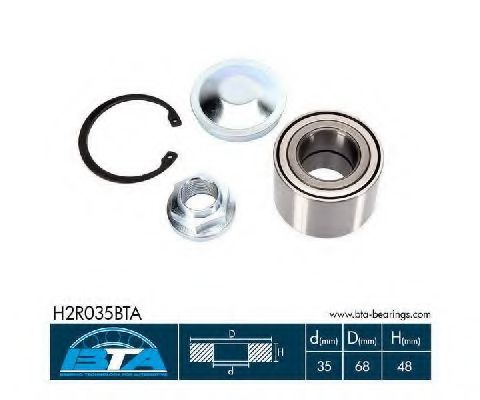 BTA H2R035BTA Комплект подшипника ступицы колеса задний мост для RENAULT (Рено) BTA H2R035BTA Комплект подшипника ступицы колеса задний мост для RENAULT (Рено)