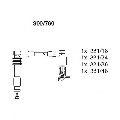 BREMI 300/760 Комплект проводов зажигания для DAEWOO NUBIRA (Дэу Нубира) BREMI 300/760 Комплект проводов зажигания для DAEWOO NUBIRA (Дэу Нубира)
