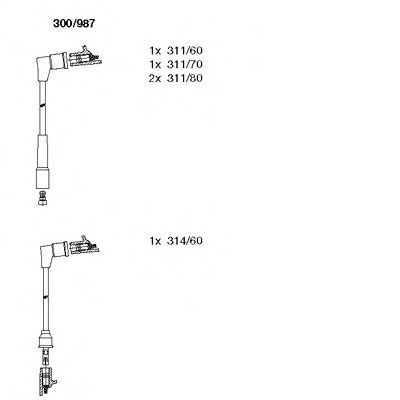 BREMI 300/987 Комплект проводов зажигания для MITSUBISHI TREDIA (Митсубиши/митсубиси Трэдиа) BREMI 300/987 Комплект проводов зажигания для MITSUBISHI TREDIA (Митсубиши/митсубиси Трэдиа)