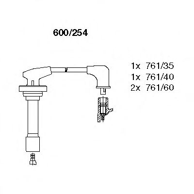 BREMI 600/254 Комплект проводов зажигания для ROVER 400 (Ровер 400) BREMI 600/254 Комплект проводов зажигания для ROVER 400 (Ровер 400)