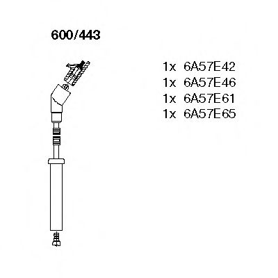 BREMI 600/443 Комплект проводов зажигания для MAZDA 323 F/P VI (Мазда 323 ф/п vи) BREMI 600/443 Комплект проводов зажигания для MAZDA 323 F/P VI (Мазда 323 ф/п vи)