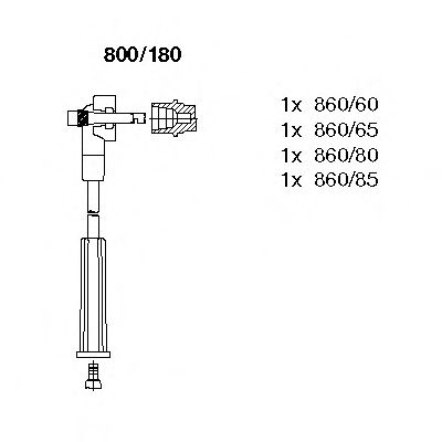 BREMI 800/180 Комплект проводов зажигания для FORD ORION III (Форд Орион 3) BREMI 800/180 Комплект проводов зажигания для FORD ORION III (Форд Орион 3)