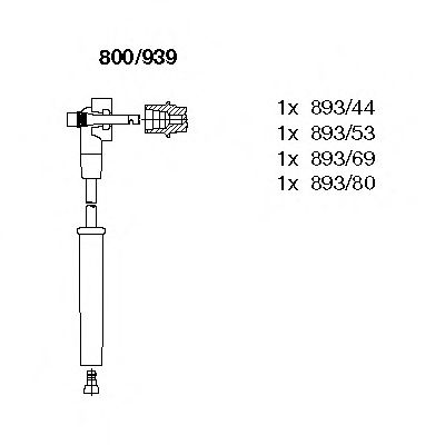 BREMI 800/939 Комплект проводов зажигания для FORD ORION III (Форд Орион 3) BREMI 800/939 Комплект проводов зажигания для FORD ORION III (Форд Орион 3)