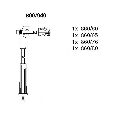 BREMI 800/940 Комплект проводов зажигания для FORD ORION III (Форд Орион 3) BREMI 800/940 Комплект проводов зажигания для FORD ORION III (Форд Орион 3)