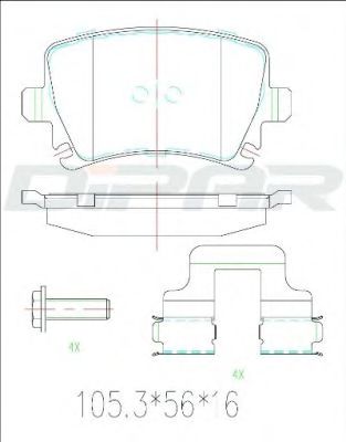 DITAS DFB2388 Тормозные колодки для VOLKSWAGEN BORA / JETTA V (1K5), GOLF V Variant (1K5), JETTA V (1K5), VENTO V (1K5) 1.4 TSI DITAS DFB2388 Тормозные колодки для VOLKSWAGEN BORA / JETTA V (1K5), GOLF V Variant (1K5), JETTA V (1K5), VENTO V (1K5) 1.4 TSI
