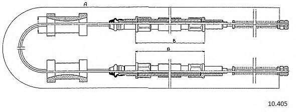 CABOR 10.405 Трос, стояночная тормозная система для AUDI 80 (Ауди 80) CABOR 10.405 Трос, стояночная тормозная система для AUDI 80 (Ауди 80)