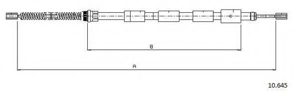 CABOR 10.645 Трос, стояночная тормозная система для PEUGEOT (Пежо) CABOR 10.645 Трос, стояночная тормозная система для PEUGEOT (Пежо)