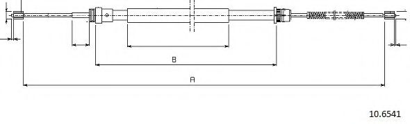 CABOR 10.6541 Трос, стояночная тормозная система для RENAULT TWINGO I (Рено Твинго 1) CABOR 10.6541 Трос, стояночная тормозная система для RENAULT TWINGO I (Рено Твинго 1)