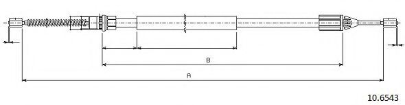 CABOR 10.6543 Трос, стояночная тормозная система для RENAULT TWINGO I (Рено Твинго 1) CABOR 10.6543 Трос, стояночная тормозная система для RENAULT TWINGO I (Рено Твинго 1)