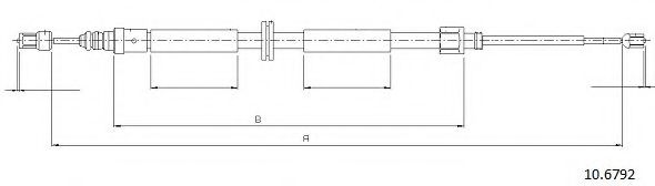 CABOR 10.6792 Трос, стояночная тормозная система для RENAULT LAGUNA III ER (Рено Лагуна 3 ер) CABOR 10.6792 Трос, стояночная тормозная система для RENAULT LAGUNA III ER (Рено Лагуна 3 ер)