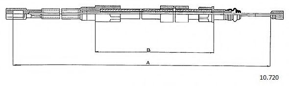 CABOR 10.720 Трос, стояночная тормозная система для VOLKSWAGEN LT 40-55 I (Фольксваген Лт 40-55 и) CABOR 10.720 Трос, стояночная тормозная система для VOLKSWAGEN LT 40-55 I (Фольксваген Лт 40-55 и)