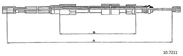 CABOR 10.7211 Трос, стояночная тормозная система для VOLKSWAGEN LT 40-55 I (Фольксваген Лт 40-55 и) CABOR 10.7211 Трос, стояночная тормозная система для VOLKSWAGEN LT 40-55 I (Фольксваген Лт 40-55 и)