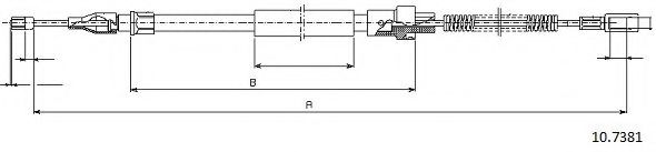 CABOR 10.7381 Трос, стояночная тормозная система для VOLKSWAGEN LT 40-55 I (Фольксваген Лт 40-55 и) CABOR 10.7381 Трос, стояночная тормозная система для VOLKSWAGEN LT 40-55 I (Фольксваген Лт 40-55 и)