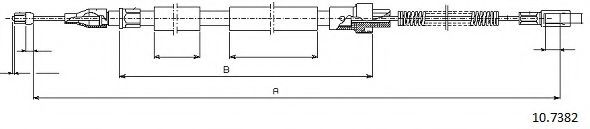 CABOR 10.7382 Трос, стояночная тормозная система для VOLKSWAGEN LT 40-55 I (Фольксваген Лт 40-55 и) CABOR 10.7382 Трос, стояночная тормозная система для VOLKSWAGEN LT 40-55 I (Фольксваген Лт 40-55 и)