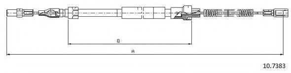 CABOR 10.7383 Трос, стояночная тормозная система для VOLKSWAGEN LT 40-55 I (Фольксваген Лт 40-55 и) CABOR 10.7383 Трос, стояночная тормозная система для VOLKSWAGEN LT 40-55 I (Фольксваген Лт 40-55 и)