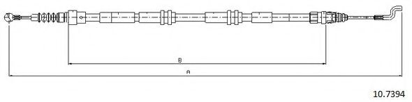 CABOR 10.7394 Трос, стояночная тормозная система для VOLKSWAGEN (Фольксваген) CABOR 10.7394 Трос, стояночная тормозная система для VOLKSWAGEN (Фольксваген)