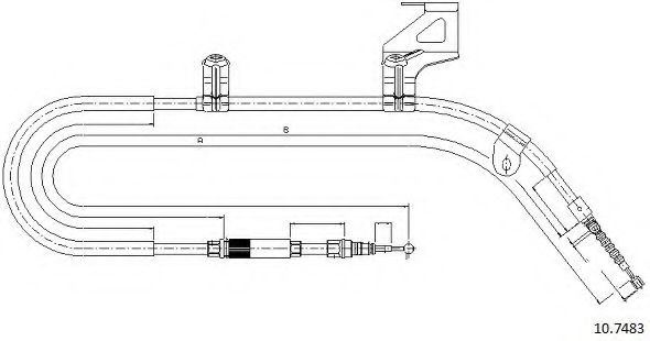 CABOR 10.7483 Трос, стояночная тормозная система для VOLKSWAGEN PASSAT CC (Фольксваген Пассат сс) CABOR 10.7483 Трос, стояночная тормозная система для VOLKSWAGEN PASSAT CC (Фольксваген Пассат сс)