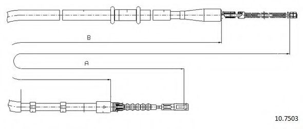 CABOR 10.7503 Трос, стояночная тормозная система для AUDI 90 (Ауди 90) CABOR 10.7503 Трос, стояночная тормозная система для AUDI 90 (Ауди 90)