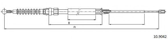 CABOR 10.9042 Трос, стояночная тормозная система для SKODA (Шкода) CABOR 10.9042 Трос, стояночная тормозная система для SKODA (Шкода)