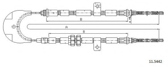 CABOR 11.5442 Трос, стояночная тормозная система для FORD FIESTA (Форд Фиэста) CABOR 11.5442 Трос, стояночная тормозная система для FORD FIESTA (Форд Фиэста)