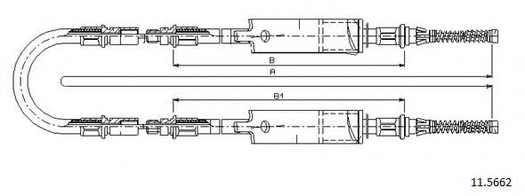 CABOR 11.5662 Трос, стояночная тормозная система для FORD TRANSIT (Форд Трансит) CABOR 11.5662 Трос, стояночная тормозная система для FORD TRANSIT (Форд Трансит)